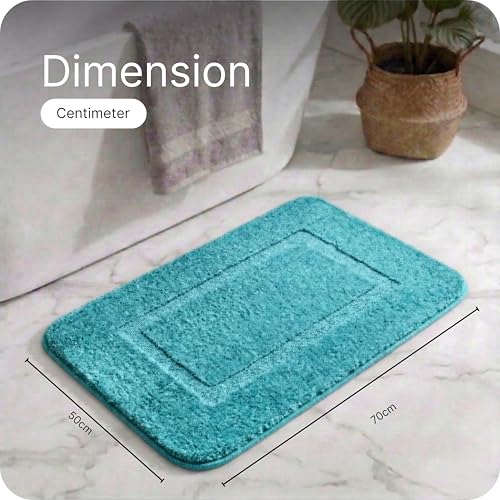 Image of Saral Home - Good Morning Mat, Soft, Anti-Skid, Washable, Water Absorbent, Quick Drying, All time usable Bathmat /Doormat /Runner. Slip-Resistant Backing for Everyday Safety.(Mint. 50X70-2PC)