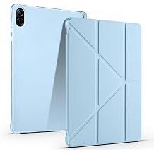 Elfia Honor Pad X8A ile Uyumlu K l f Silikon 4 Farkl  Stand Olabilen Kalem B lmeli Tablet K l f  Mavi