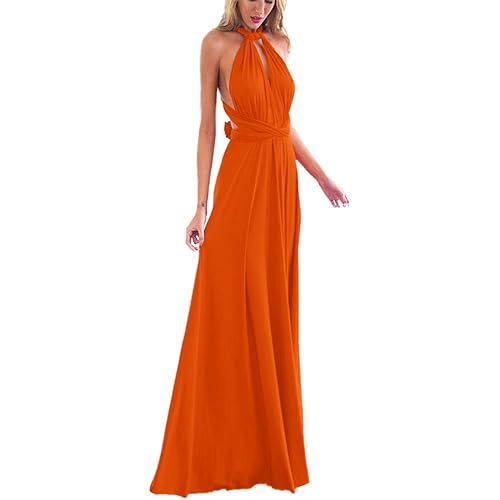 Women Transformer Evening Long Prom Dress Multi-Way Wrap Convertible Floor Length Wedding Halter Maxi Gown High Elasticity