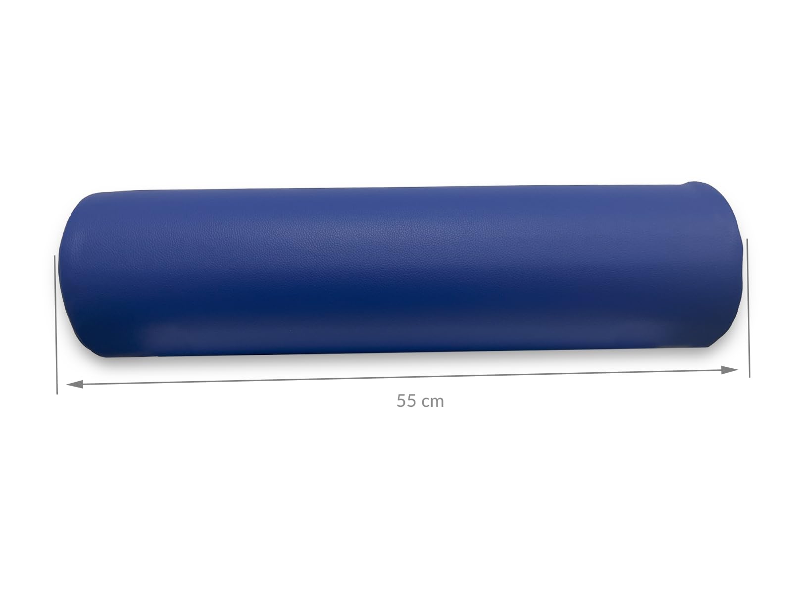 QUIRUMED Cuscino a rullo QUIRUMED, 55 x 15 cm, blu, similpelle, imbottitura in gommapiuma, per yoga, fitness, massaggio