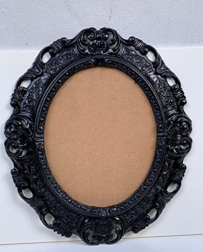 artissimo Cadre photo baroque noir ovale avec verre de protection antique classique, 45 x 38 cm, 24 x 30 cm, rococo Trans