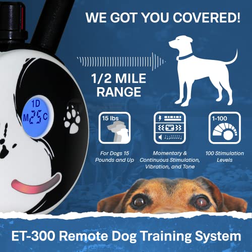 Image of Educator ET-300 Zen Mini E Collar for Dog Training with Remote - 1 /2 Mile Range, Waterproof, 100 Blunt Stimulation Levels, Tone or Vibration Mode, Night Light Tracking for Small, Medium & Large Dogs
