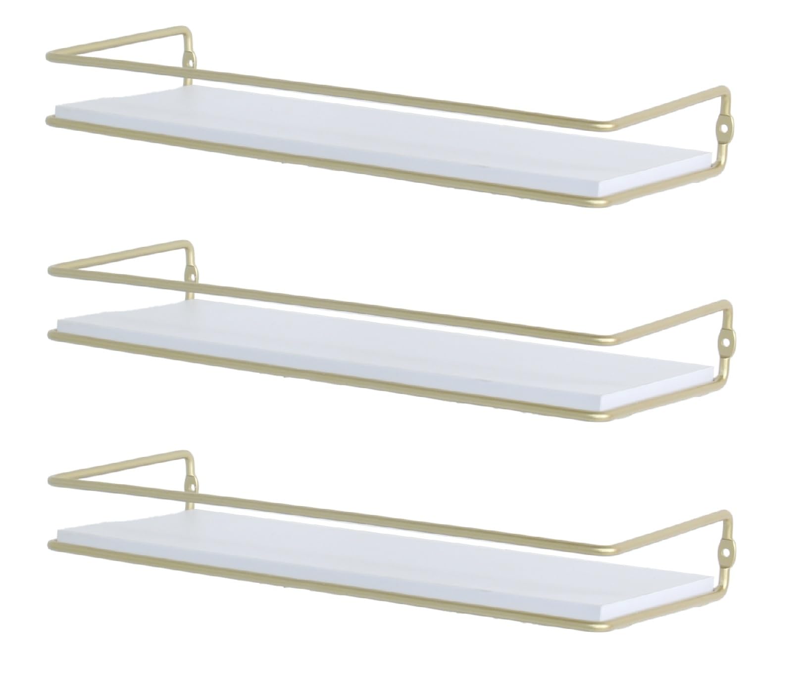 SET OF 3 FLOATING SHELVES WALL MOUNTED SHELF,WOOD SHELVES FOR WALL,PICTURE LEDGE DISPLAY RACKS SPICE RACKS DECORATIVE WOODEN SHELVES FOR BATHROOM LIVING ROOM HOME OFFICE LAUNDRY ROOM 40X15CM (White)