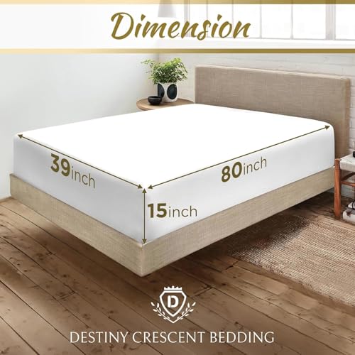 Image of DESTINY CRESCENT BEDDING Hospital Twin Extra Long 100% Cotton Jersey Sheet Set - Soft and Comfy Twin XL White (Pack of 2)