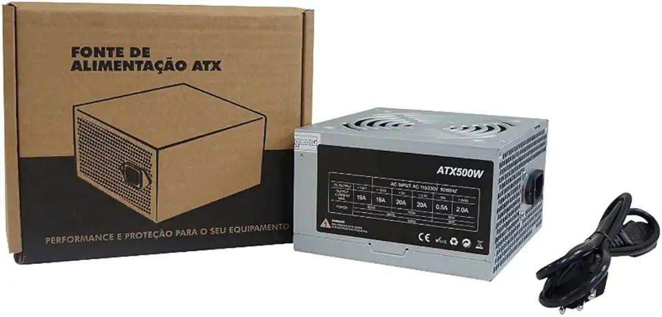 FONTE ATX 500W TRS/5350-M 24 PINOS BOX