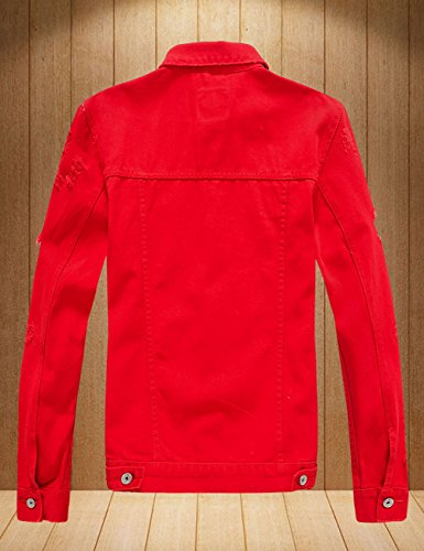 Image of Men`s Classic Ripped Hip Hop Motorcycle Denim Jacket
