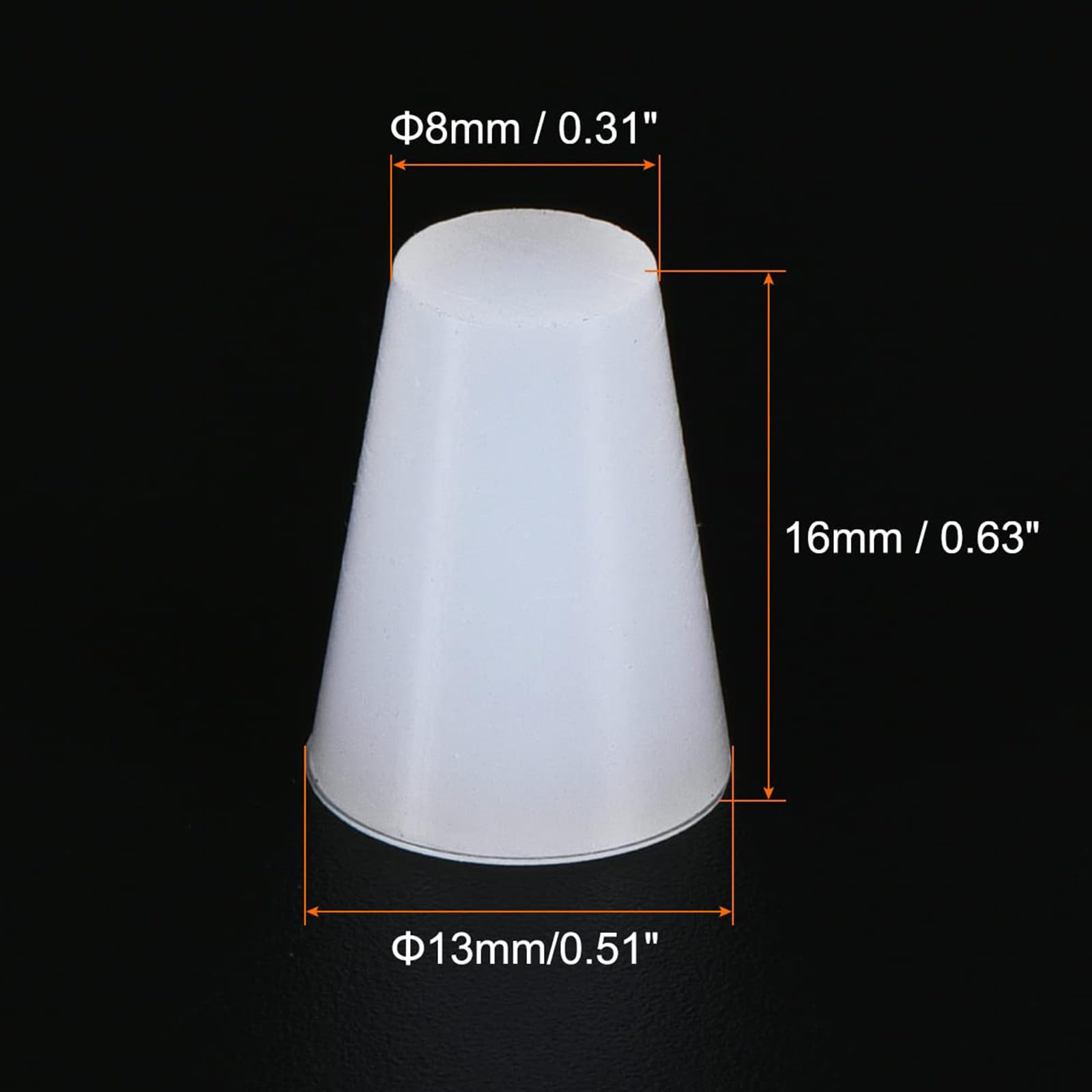 TOP-VIGOR 10Pcs Rubber Tapered Plug, 8mm to 13mm Solid Silicone Stopper - Image 2
