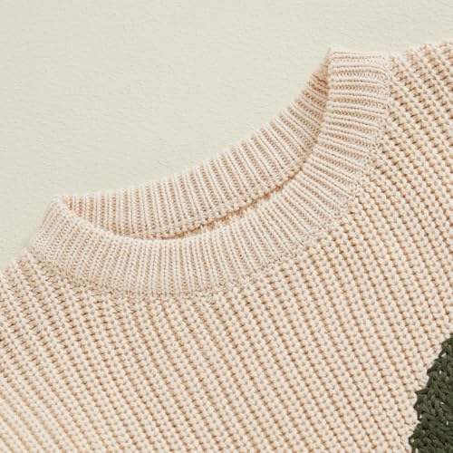 Toddler Baby Girl Boy Christmas Knit Sweater Letter Tree Embroidery Long Sleeve Pullover Tops Infant Winter Clothes4