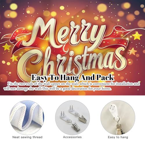 Tapisserie tissu Joyeux Noël grand format deco murale chambre et salon - 7