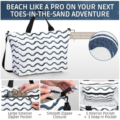Bolsa de mano para piscina de playa espaciosa, impermeable y plegable 7