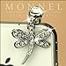 ip255-B Luxury Crystal Dragonfly Charm Phone Anti Dust Plug for iPhone Huawei Samung iPad iPod Android Phone with 3.5mm Earphone Jack