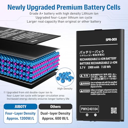 Image of 3DS XL Battery, 1900mAh Ultra High Capacity SPR-003 Li-ion Battery Replacement for Nintendo New 3DS XL / 3DS LL /New 3DS LL Game Console- 2026 Upgraded, Powerful, Long-Lasting
