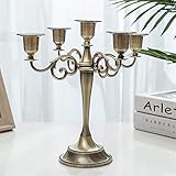 Processo: electroplating. CVCVZNB Candlestick Decorazione di Nozze Stand Handmade Decorazione della casa Arte GITA 1PC Argento/Gold/Bronzo 3 Bracci Portacandele in Metallo Candeliere Decorativo (Colore : 5 Heads Bronze)