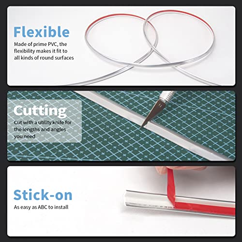 Image of Art3d 20 ft Flexible Outside Corner Trim for Tile Edge, Glittery Silver | Durable, Waterproof, Strong Adhesive, High Viscosity, Easy to Clean, Ideal for Tiles Edges, Furniture Decoration, Countertops