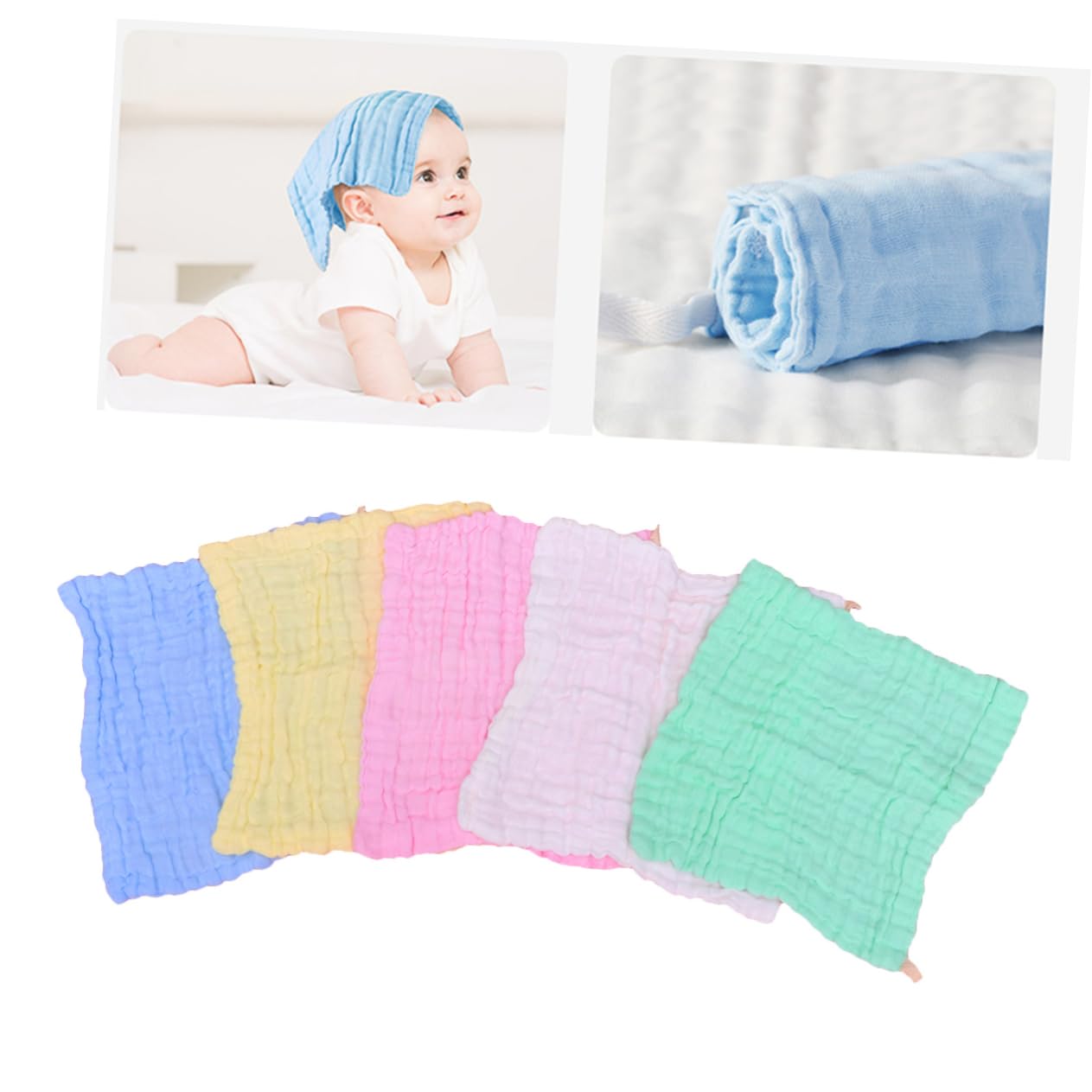 Toyvian 3 Set Di Salviette in Mussola Morbida Per Neonati 5 Stili Asciugamani Quadrati Per Neonati Prelavati Delicati Per La Pelle Del Bambino 5 Pezzi*3