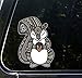 Squirrel - Patterned Squirrel Holding Acorn - Vinyl Car Decal - Copyright2016 Yadda-Yadda Design Co. (3.5"w x 5"h)