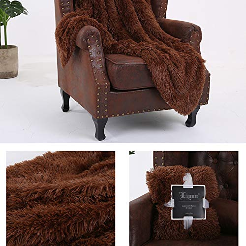 Fuzzy Faux Fur Blanket, 31"X47" Soft Warm Double Layer Lightweight Fluffy Cozy Plush Fleece Comfy Shaggy Throw Blanket #TOP3