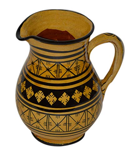 Moroccan Pitchers Sangria Handmade Ceramic Carafe Beverage Dispenser Jar Cooler Easy Pour 58 oz