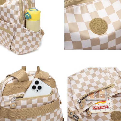 Image of Pealwel Mini Backpack Purse for Women,Small Nylon backpacks for Ladies Backpacks Women Anti Theft Travel Bag (White&Square)