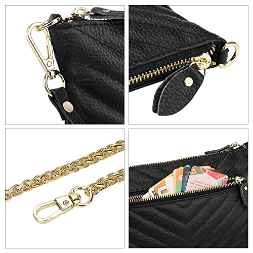 Image of Uromee Wristlet Wallet Clutch Purses for Women Genuine Leather Crossbody Bag Handbag with Detachable Shoulder Chain