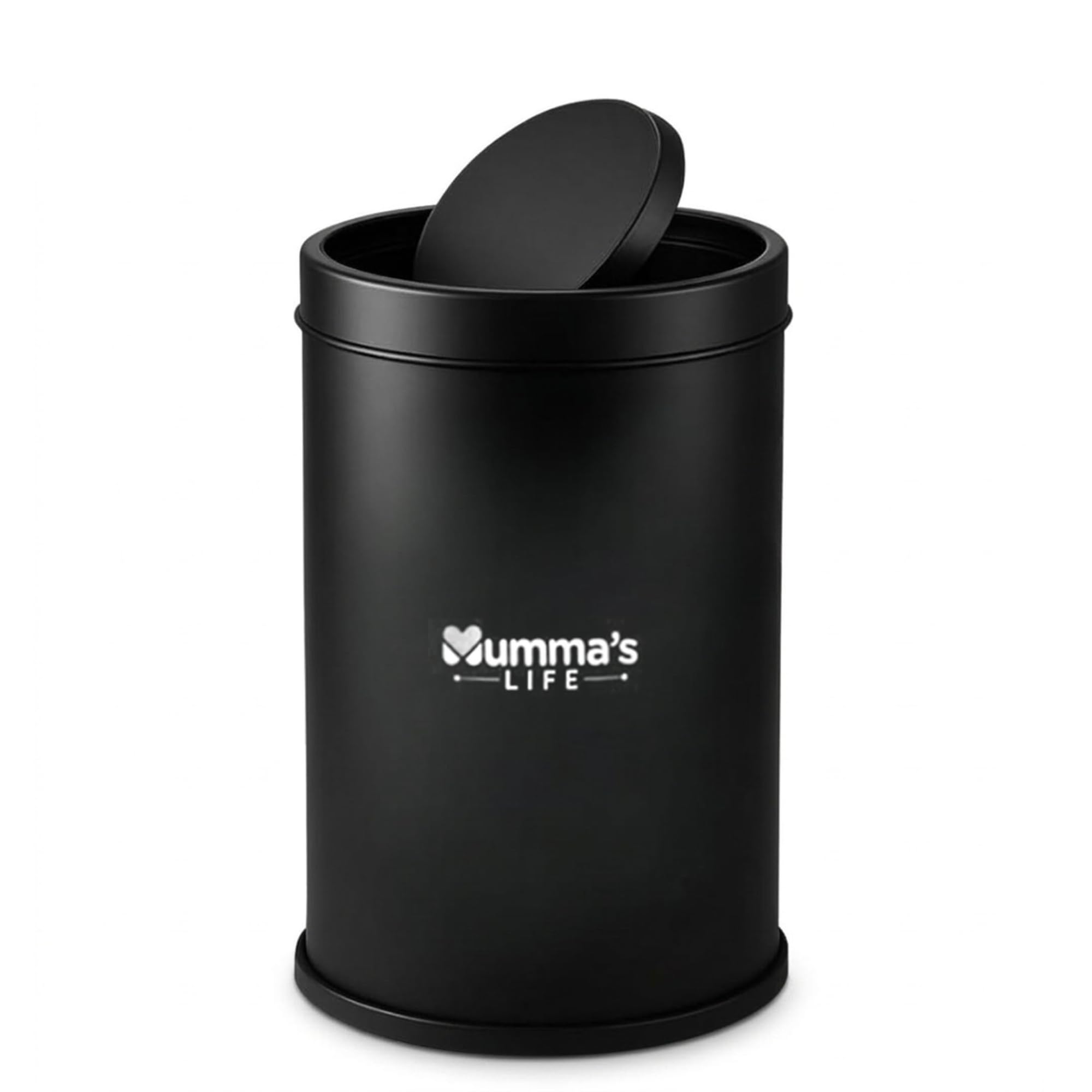 Mumma's LIFE Dustbin for Bathroom with Lid | Black Stainless Steel Trash Bin | Swing Lid Dustbin | Removable Lid | Kitchen, Bathroom, Bedroom & Office Use | Pack of 1 (8 * 12inch 10LTR)-image-10