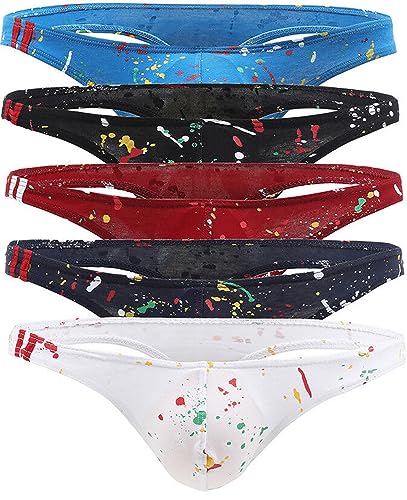 Sexy Men's T-Back G-string Thong Bikini Underwear Cotton Micro Pouch