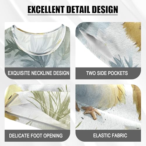 senya Chicken Pattern Yellow Summer Pajamas Set Short Cotton Sleepwear 2 Piece4