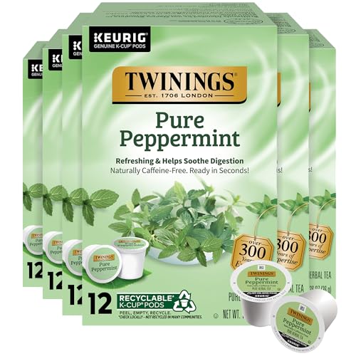 Twinings Pure Peppermint Herbal Tea 72 K-Cup Pods for Keurig,