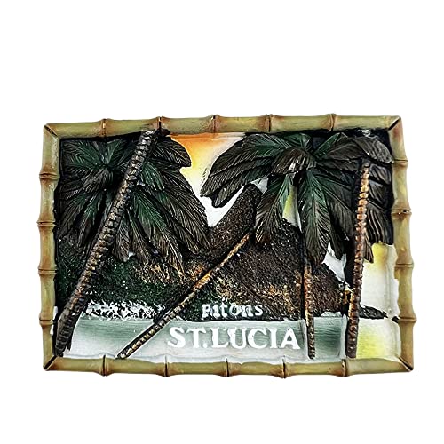 St.Lucia 3D Pitons Fridge Magnet Souvenir Gift,Resin Handmade St.Lucia Refrigerator Magnet Home & Kitchen Decoration Collection