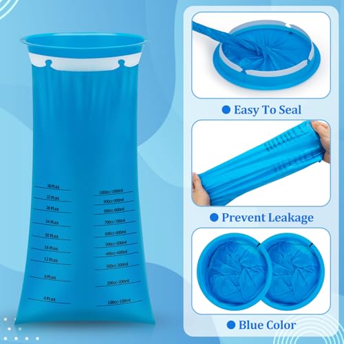 Image of 25 Pack Vomit Bags Disposable, Emesis Bags Portable, 1000ml Throw-Up Leak-Proof - Blue Barf & Puke Bag for Cars, Travel, and Planes