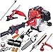 Price comparison product image Dealourus 5 in 1 Multi Function Garden Tool Petrol Strimmer Brush Cutter Chainsaw hedge trimmer pruner power sweeper broom extension pole