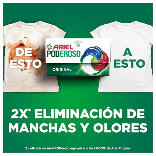 Miniatura 4 de Ariel Pods PODEROSO Detergente lavadora capsulas | 29 Lavados | Original | POD GRANDE = 2 PODS | 2X eliminación de manchas y olores