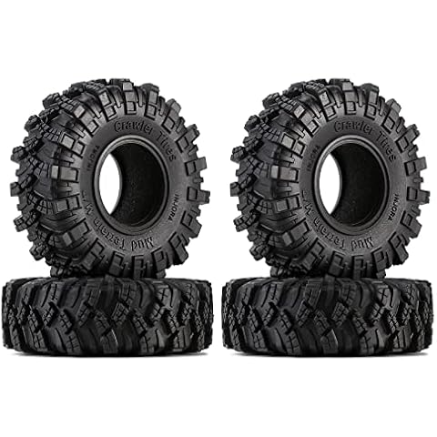 INJORA 1.0 RC Reifen -S5 Crawler Mud Terrain Reifen 4pcs für SCX24 Bronco Gladiator C10 JLU Deadbolt B17 Axial 1/24 1/18 TRX4M Crawler Reifen Cover