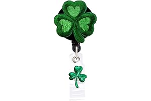 Mini Irish Clover St. Patrick's Day Retractable Badge Reel