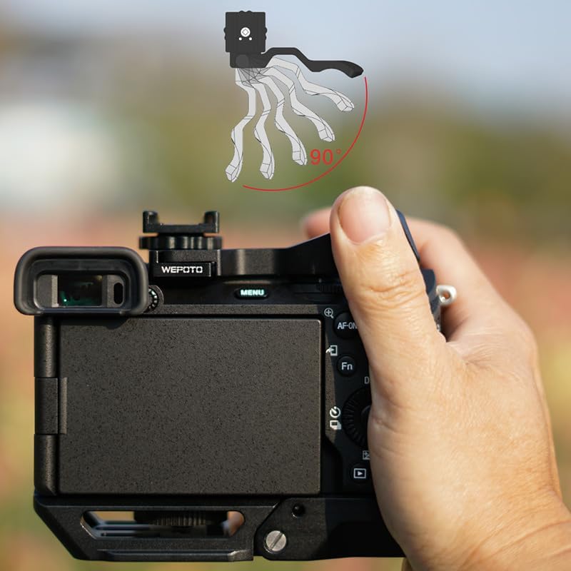 A6 Series Camera Thumb Grip for Sony A6000 A6100 A6200 A6300 A6400 A6500 A6600 A6700, Hot Shoe Protector with Cold Shoe Mount, Patent Locking Design - Image 7