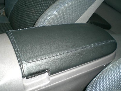 RedlineGoods armrest Cover Compatible with Toyota Celica 2000-06. Tailor Made - not Universal. Genuine top-Grade Italian Black Leather with Blue Thread