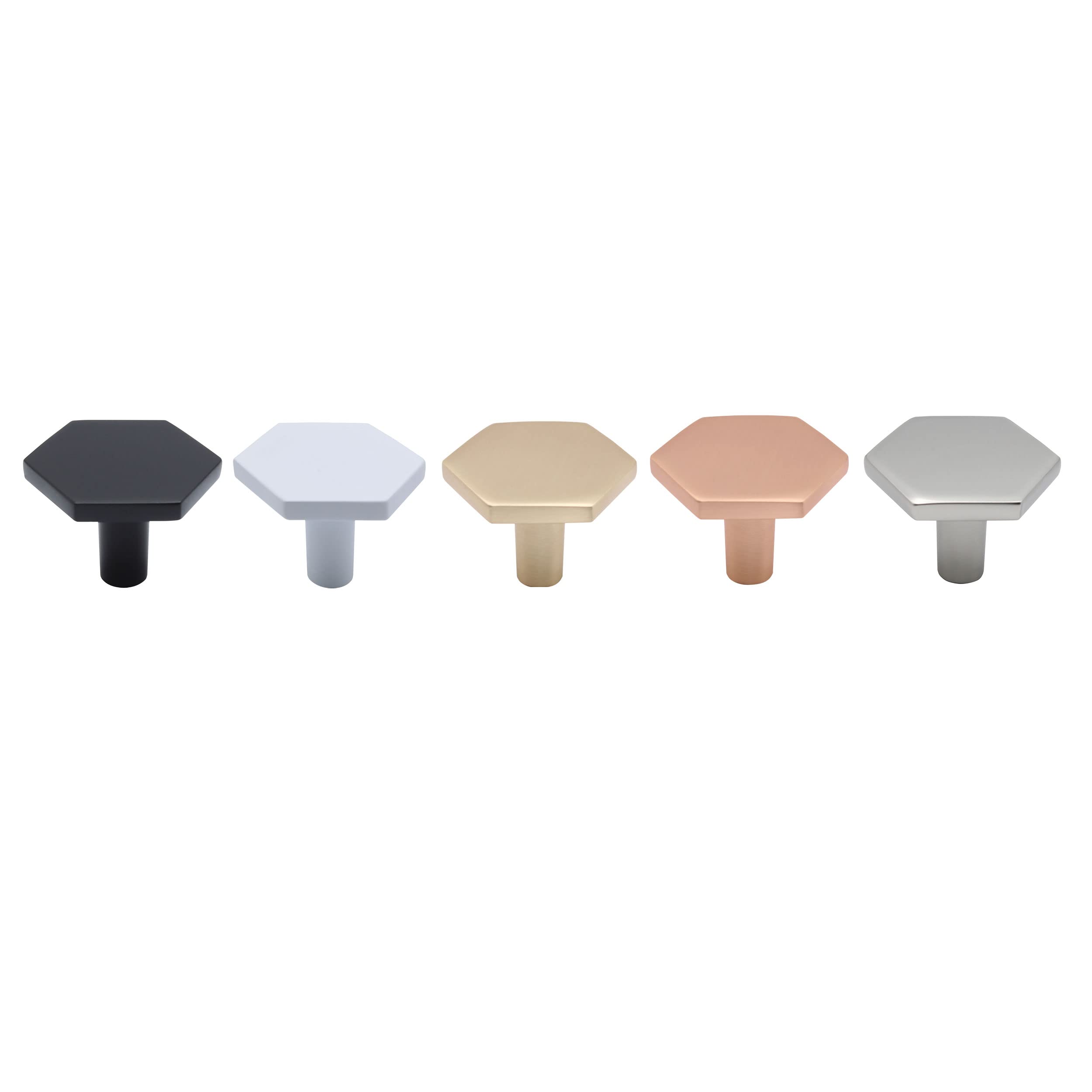 Natural Goods Berlin HEXAGON - Pomelli in metallo spazzolato per mobili, per porte, armadi, credenze, credenze, cassetti, da parete, con accessori di montaggio (10, nero)