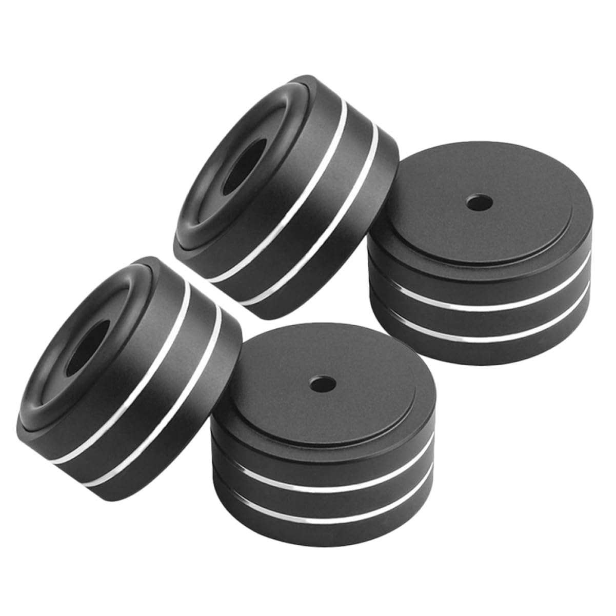 DOITOOL Aluminum Alloy Speaker Isolation Feet Vibration Isolating Pads and Non-Slip Rubber Rings for Amplifiers