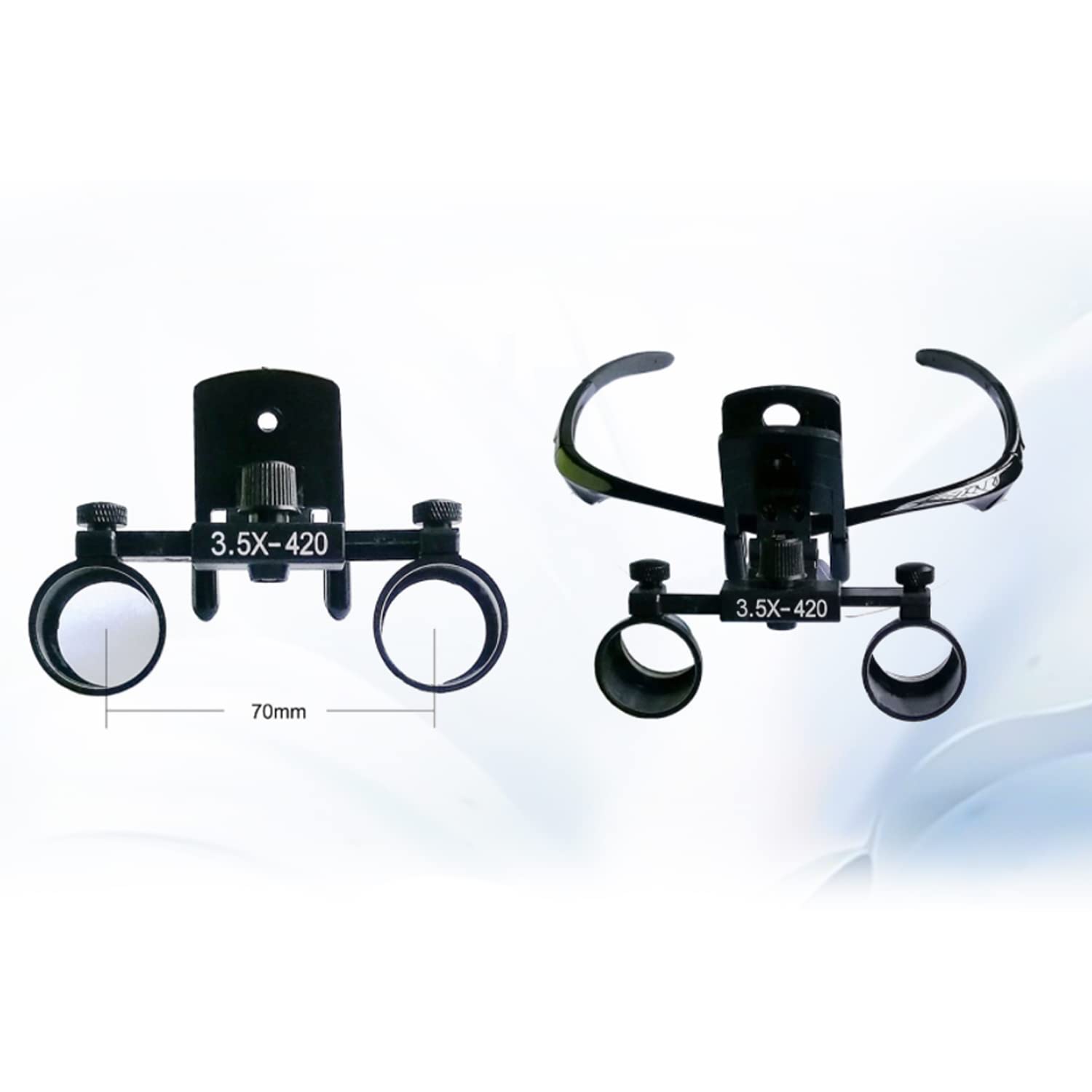 Lupa Binocular de 3,5 aumentos con Clip, Lupa de Cabeza de Laboratorio de Vidrio óptico DY-110