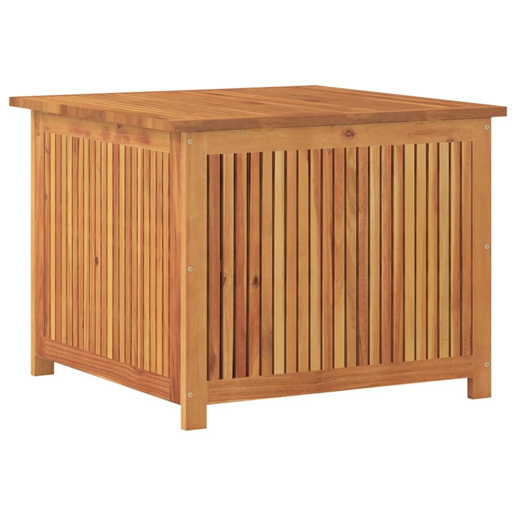 Gartenbox aus Massivholz Akazie 75x75x58 cm mit wasserfestem Innenbeutel für Außen- und Innenbereich, robuste Aufbewahrungstruhe für Möbelkissen, Decken und Spielzeug,