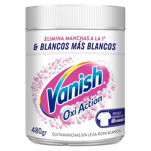 Vanish Oxi Action - Quitamanchas y Blanqueador en Polvo, Sin Lejía - 480gr