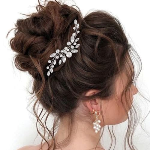 Jakawin 20220125002 Pearl Bride Wedding Hair Pins Silver Rhinestone Hair Piece Crystal Headpiece Bridal Hair Accessories thumb #1