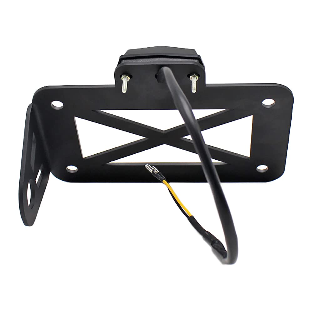 Baceyong Portamatriculas Moto, Soporte de luz de matrícula de Motocicleta Soporte de Licencia de luz Trasera LED en el Lado de la Motocicleta, Adecuado para Motocicletas, Bicicletas Deportivas