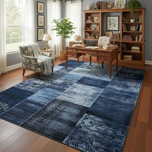 Tapete DweIke azul marino 72x48 pulgadas geométrico moderno miniatura 6