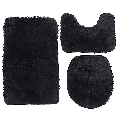 Ciieeo 1 Set Plush Toilet Lid Cover Non Slip Floor Mat for Bathroom Decor Easy to Clean and Space Saving Adorable Simple Toilet Cushion
