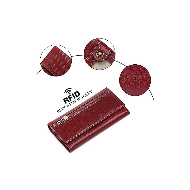 FALAN MULE Womens RFID Blocking Wallet Genuine Leather Large Capacity Credit Card Holder Bifold Ladies Clutch… - Image 5