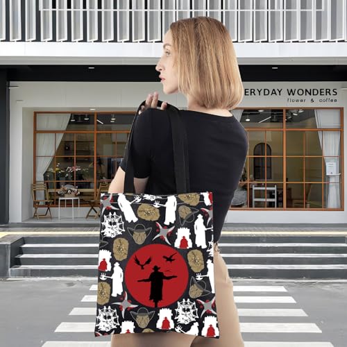 Bolso tote de lona LEVLO Jack & Hayes para fans de películas de terror, bolso de hombro con merchandising de horror miniatura 4