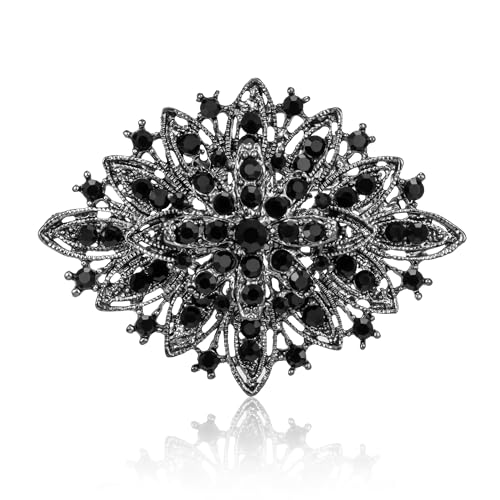 Image of Vintage Art Deco Crystal Rhinestone Brooch Pin for Women