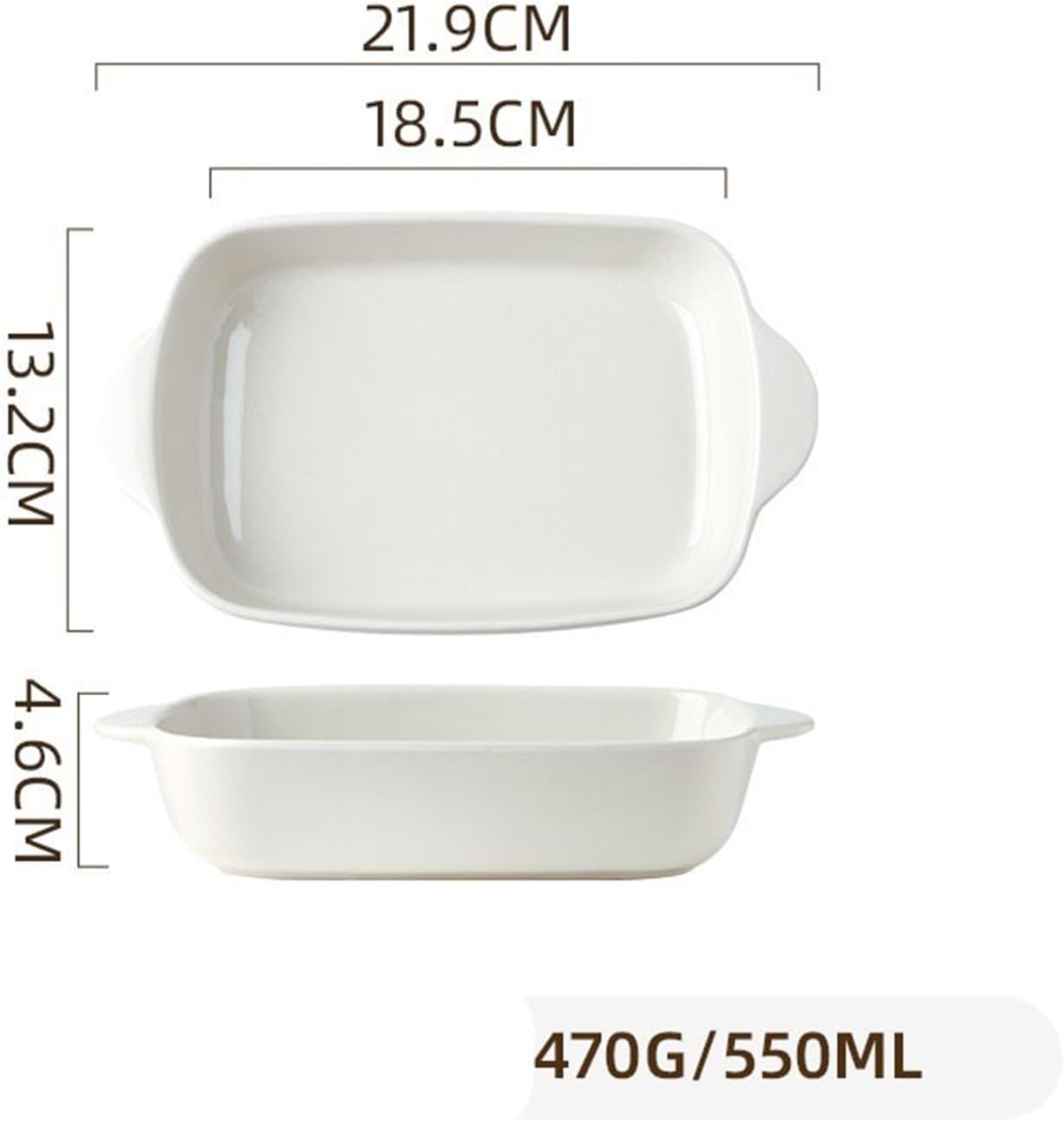 Lasagna Pans Cheese Baked Rice Baking Pan Oven Special Utensils Ceramic Bowl Rectangular Double Ear Microwave Plate Lasagne Dish,Green-7inches