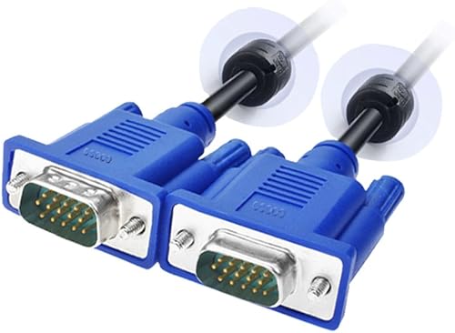 LFHUKEJI VGA, VGA-VGA estándar de 15 pines VGA macho a VGA macho, 4.8 pies (3+5)